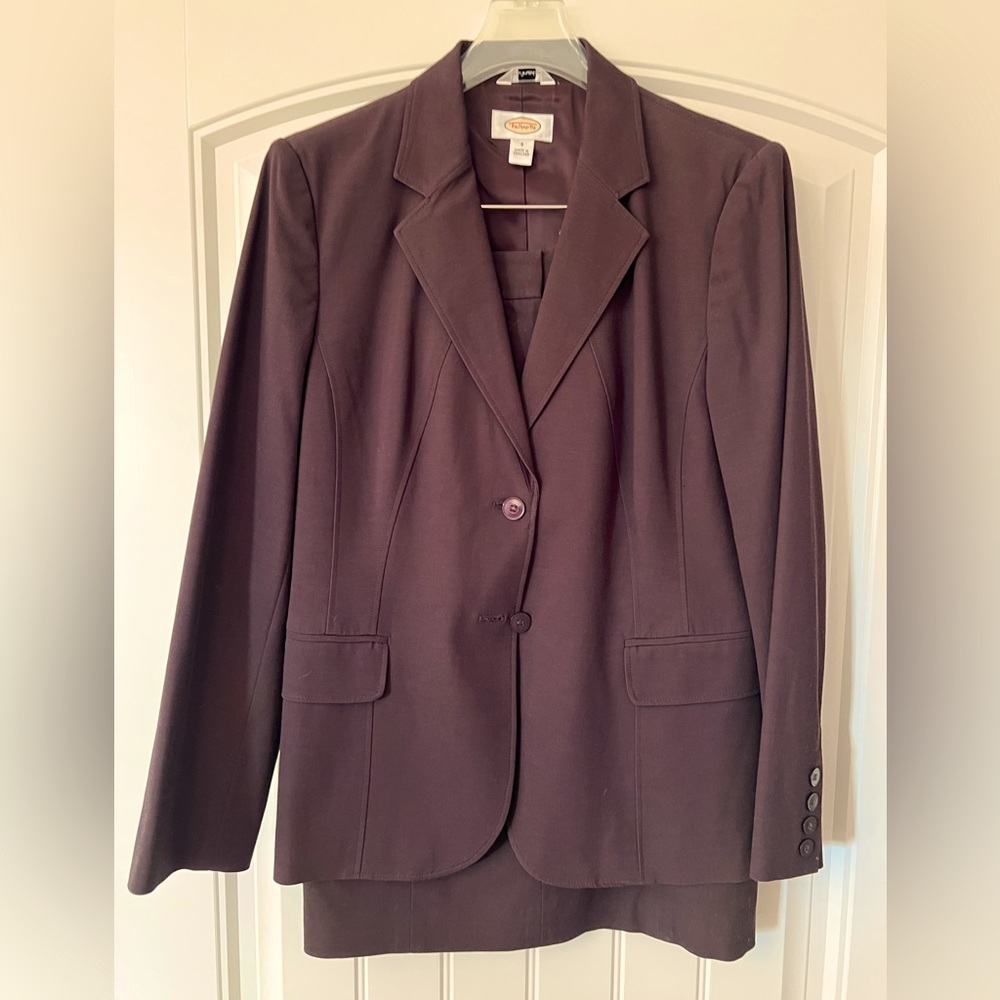 Talbots brown skirt suit